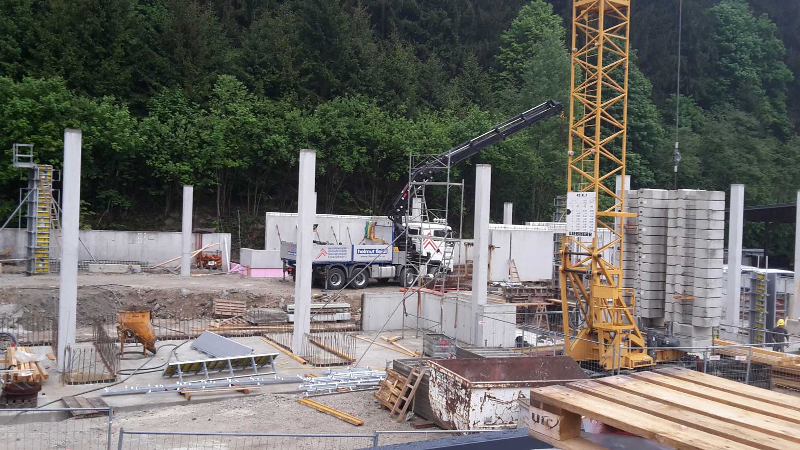 Der Baufortschritt am Recyclinghof Mayrhofen ist bereits deutlich zu erkennen.