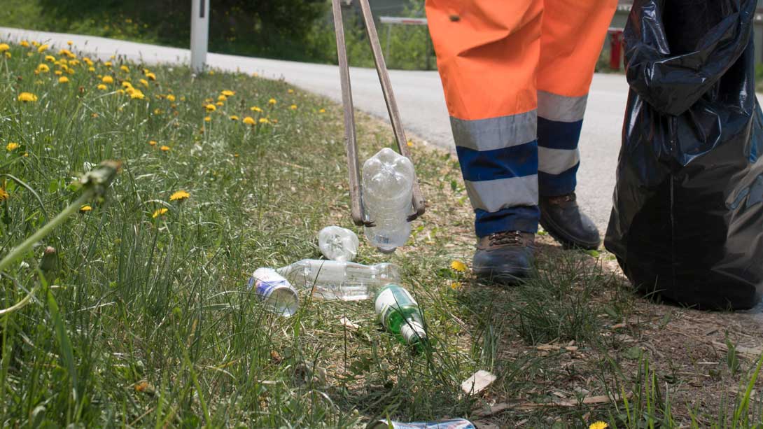 Littering im Straßenbegleitgrün
